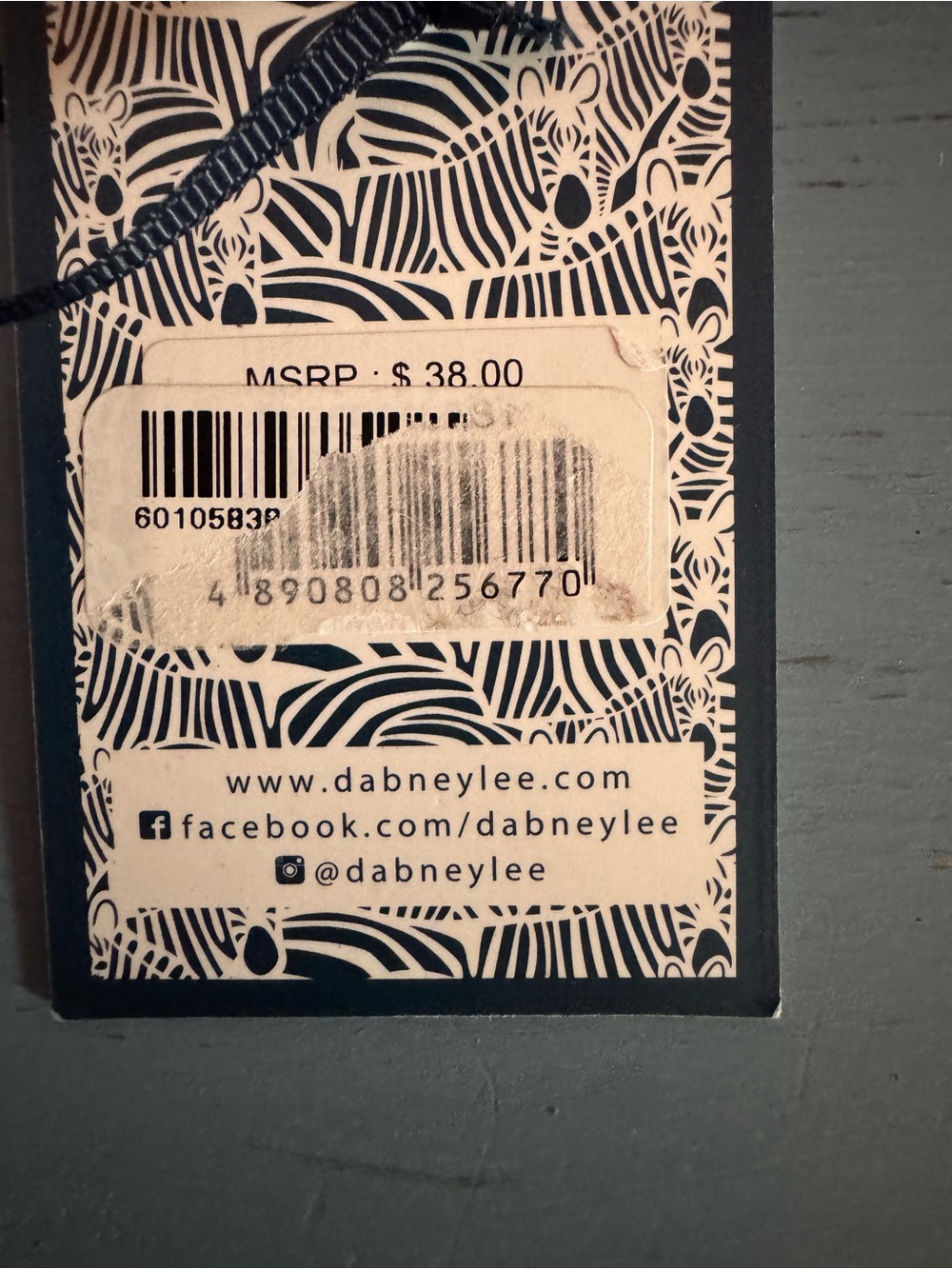 Dabney Lee Navy and White Zebra Print Product Tag - Picture 3 of 5